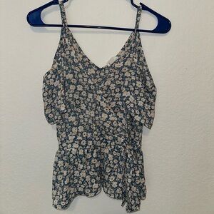 FLORAL PEPLUM TOP OFF THE SHOULDER